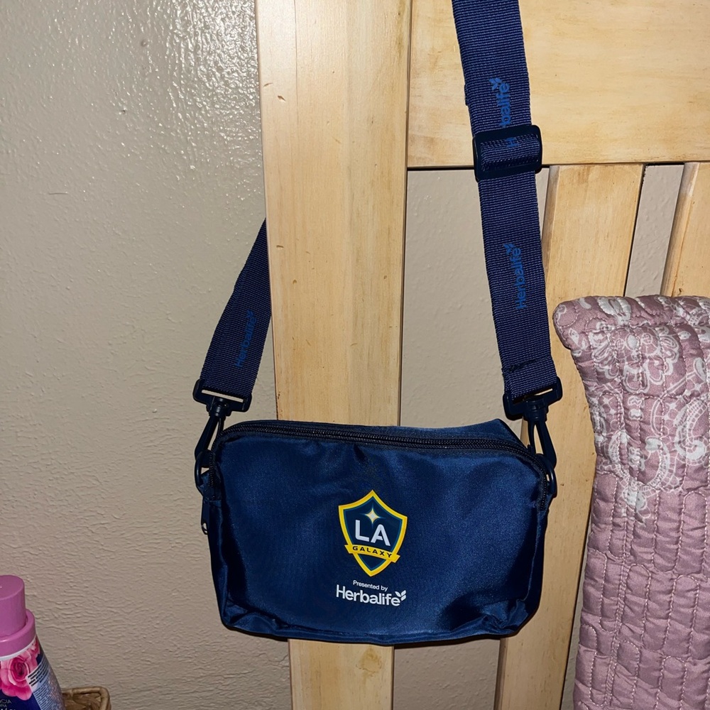 Alife Dark Blue Belt Bag with Yellow Logo